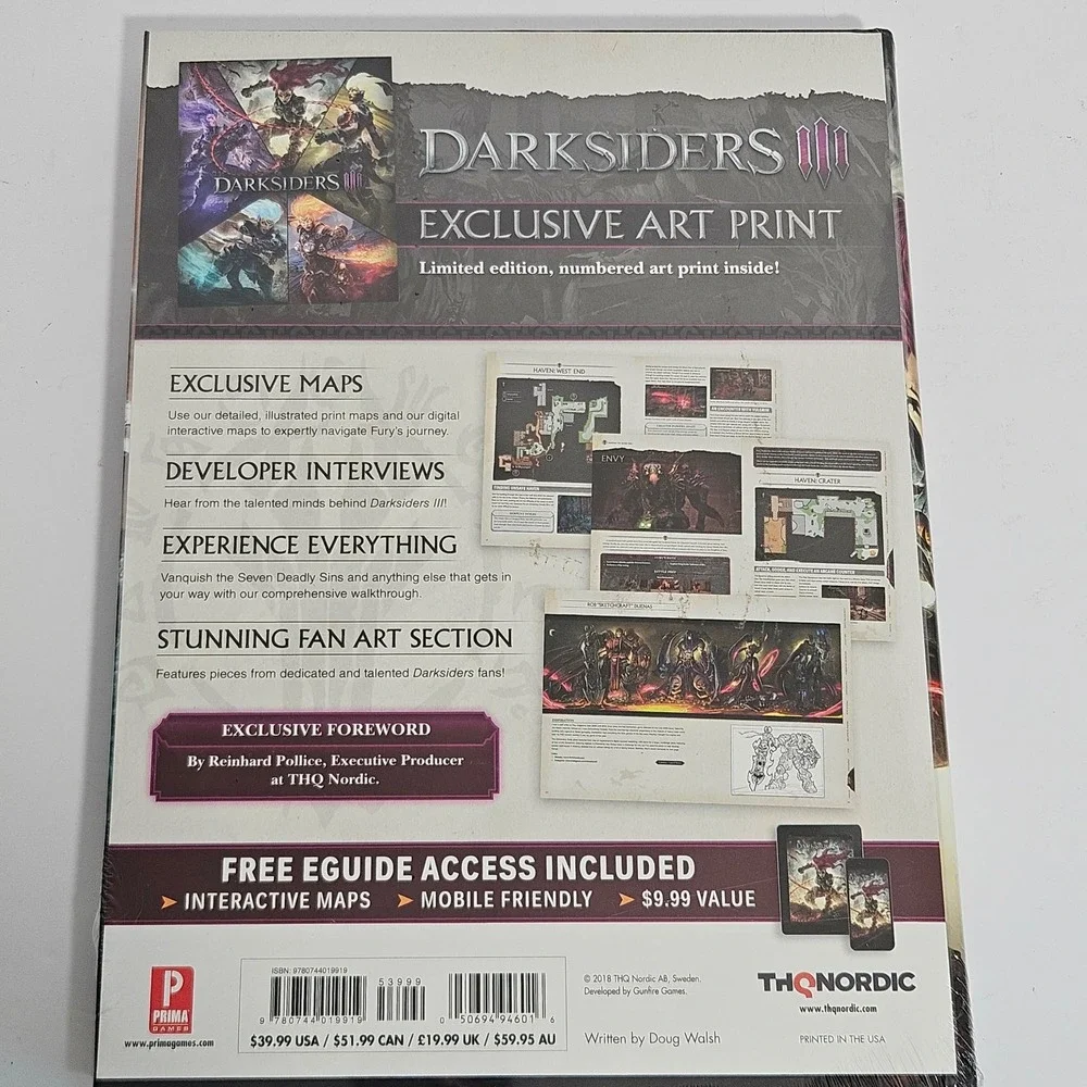 Darksiders III Prima Games Collector's Edition Guide Hardcover Art Print